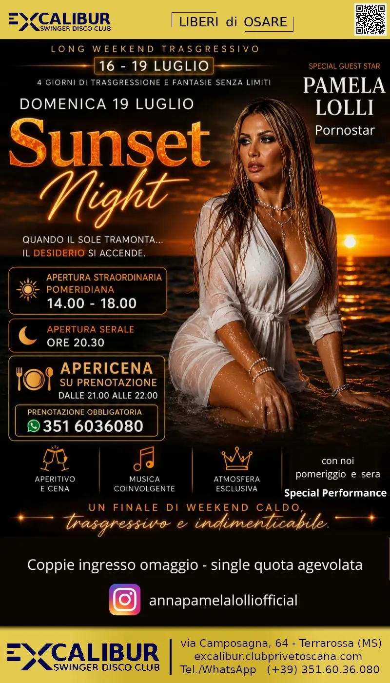 Swinger club prive evento Apericena in compagnia di Pamela Loli